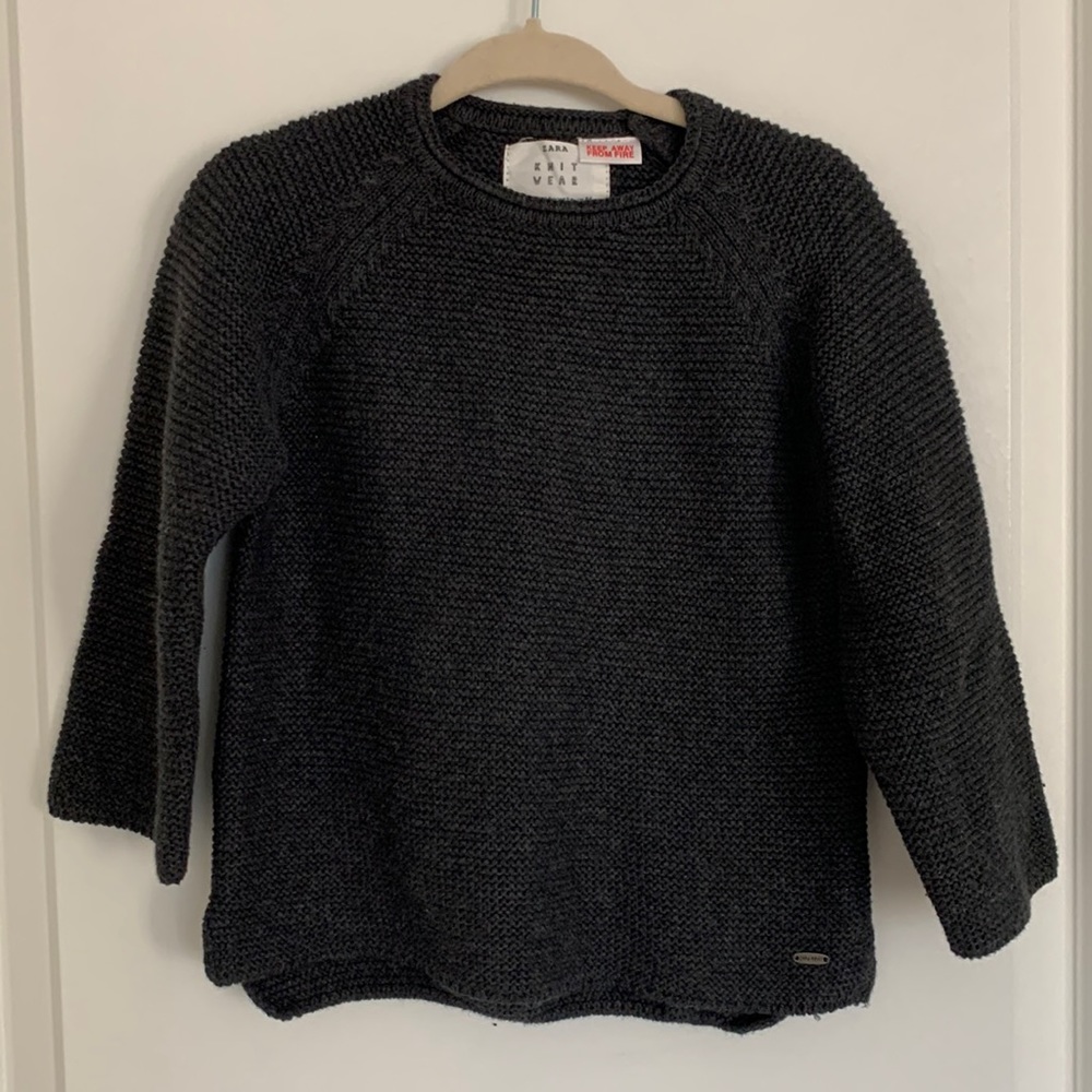 Zara Baby Cotton Grey Charcoal Sweater with Buttons
